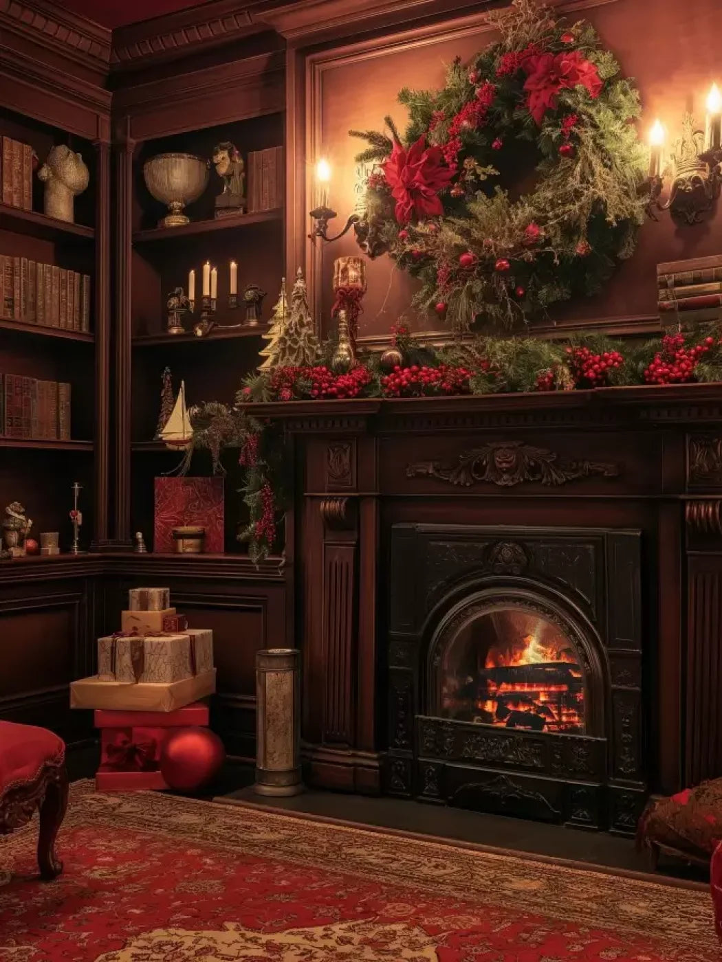 Christmas Study Ii 6’X8’ Fleece (72 X 96 Inch) Backdrop