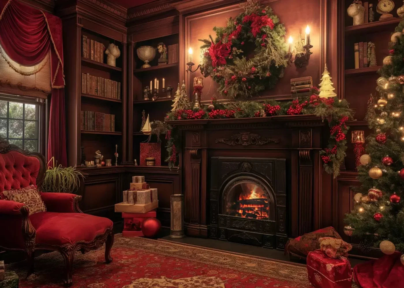 Christmas Study Ii 7’X5’ Ultracloth (84 X 60 Inch) Backdrop