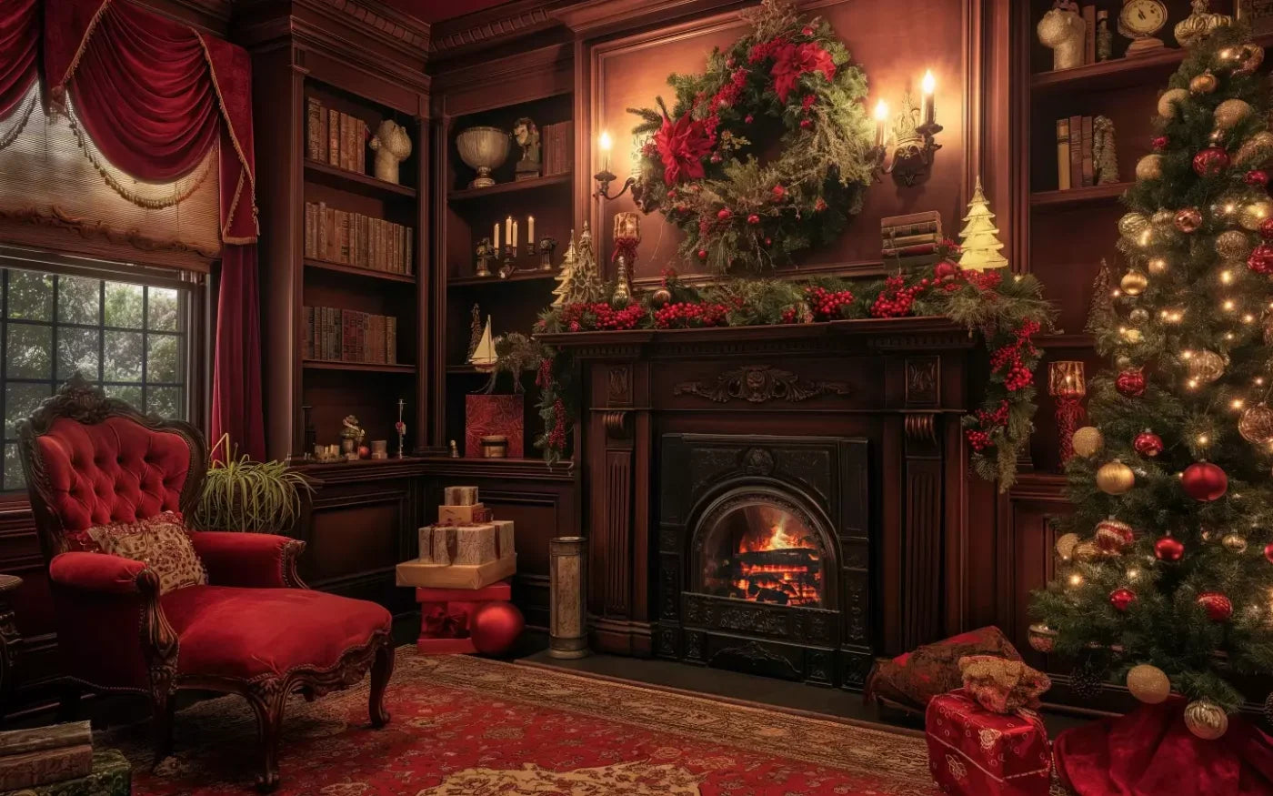 Christmas Study Ii 8’X5’ Ultracloth (96 X 60 Inch) Backdrop