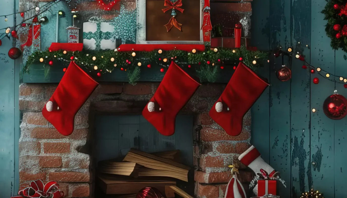 Christmas Teal Room 10X8 Middle Backdrop