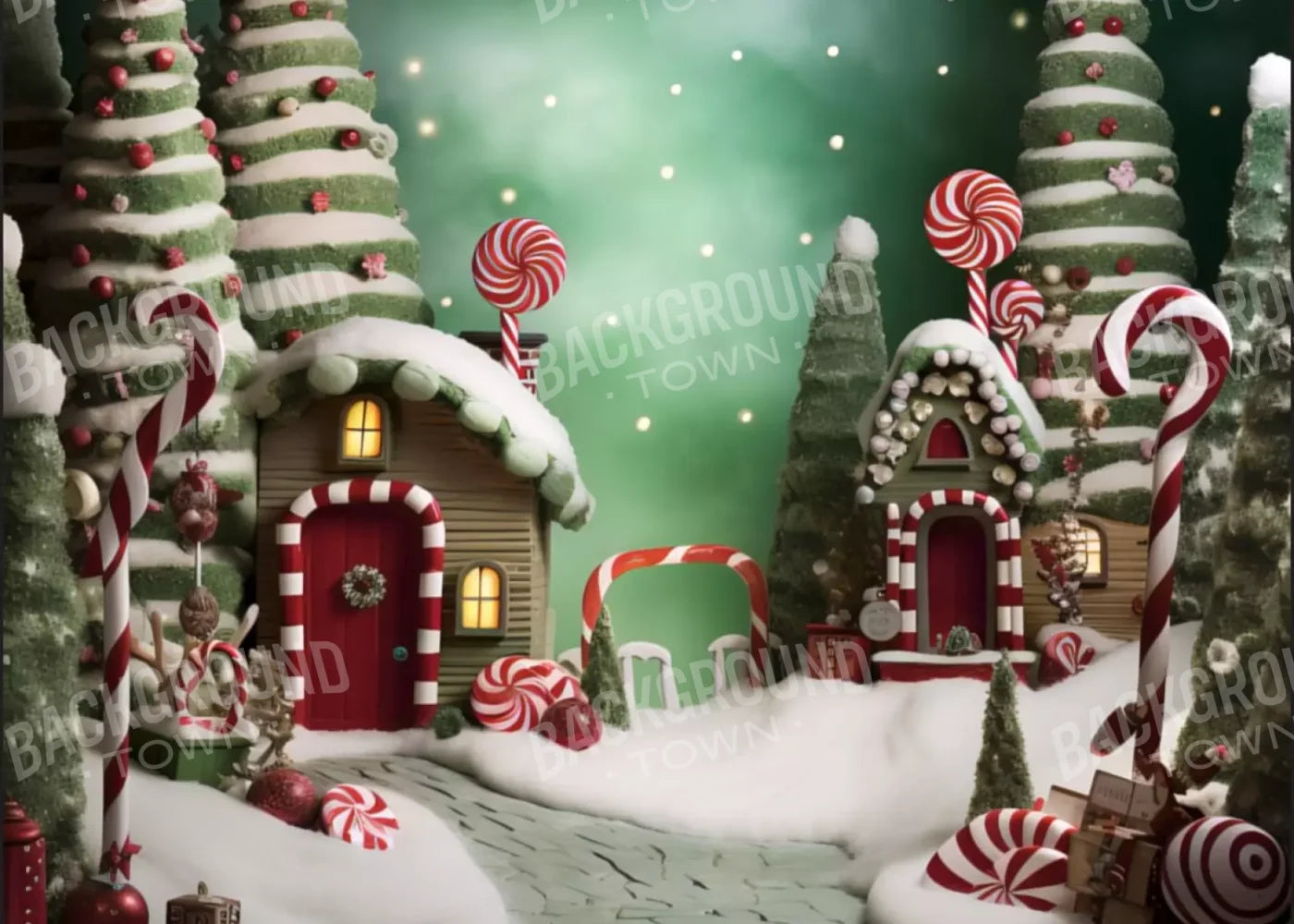 Christmas Town Iii 7’X5’ Ultracloth (84 X 60 Inch) Backdrop