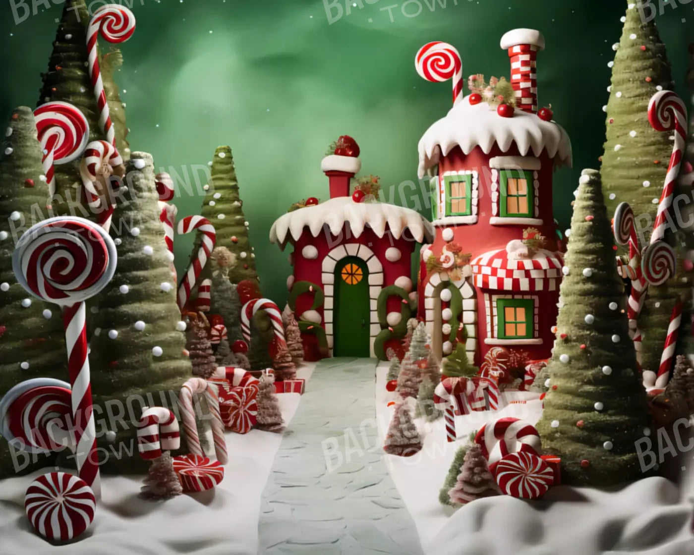 Christmas Town Bundle 10X8 Middle 10’X8’ Fleece (120 X 96 Inch) Backdrop