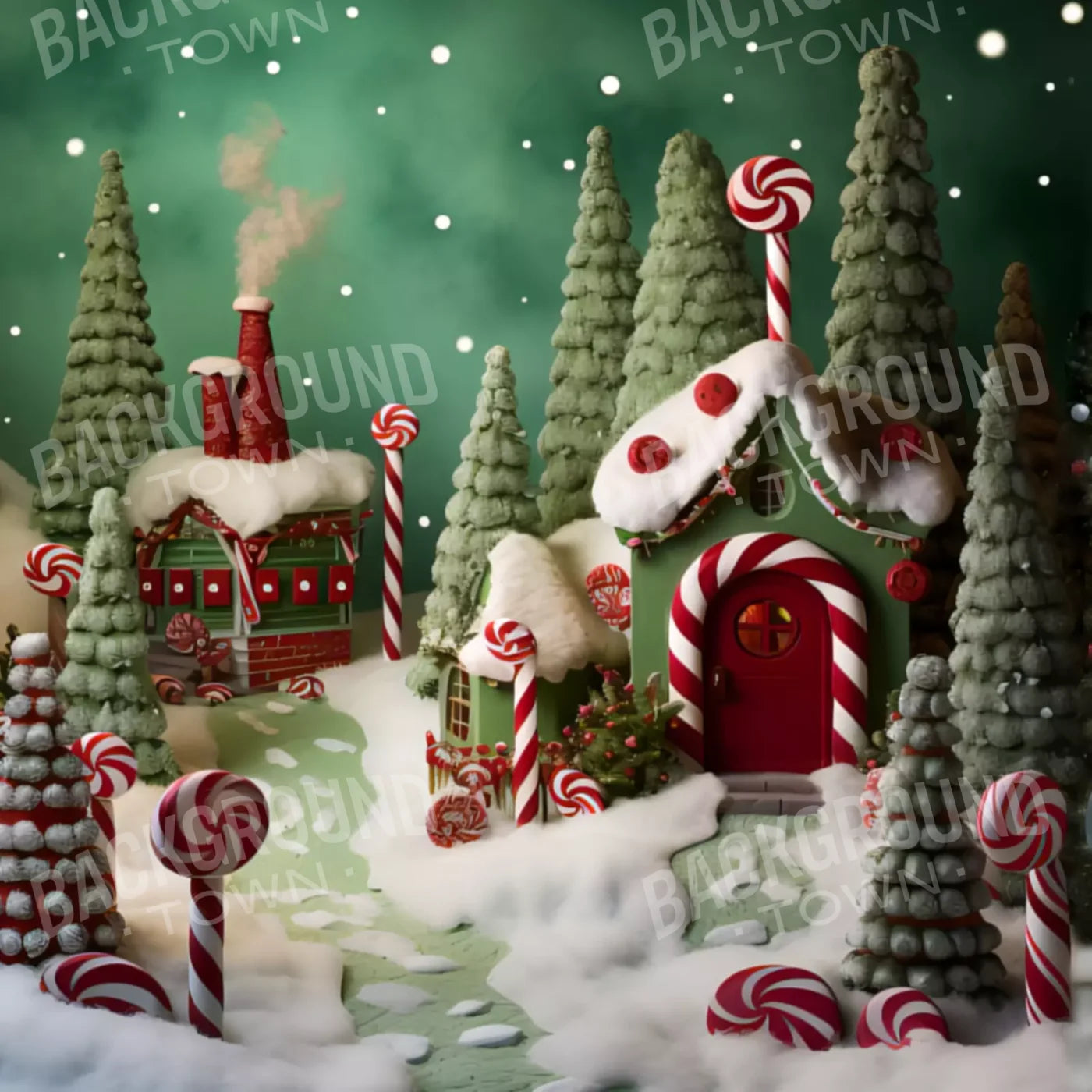 Green Christmas Backdrop for Photography