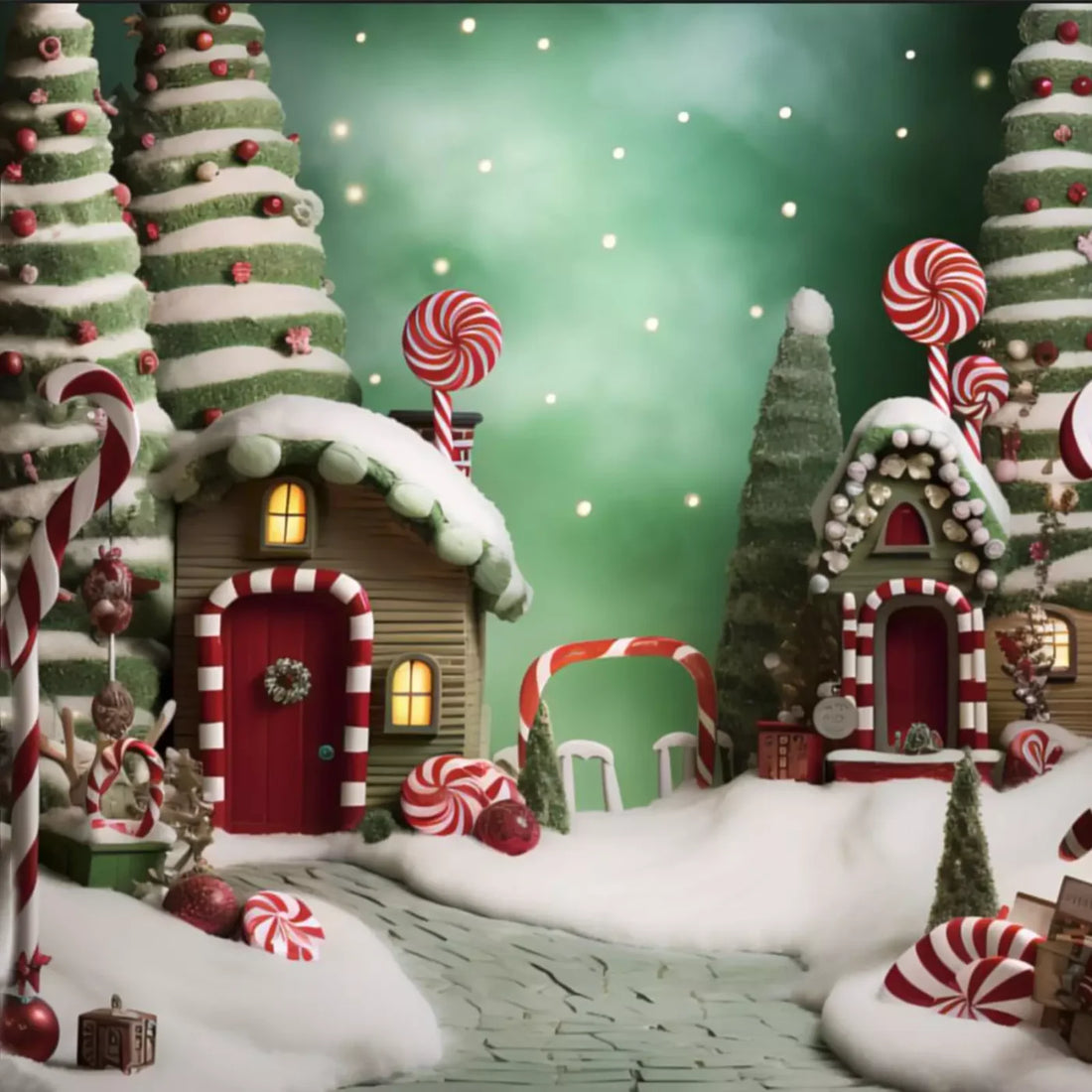 Christmas Town Bundle 8X8 Right Side Backdrop