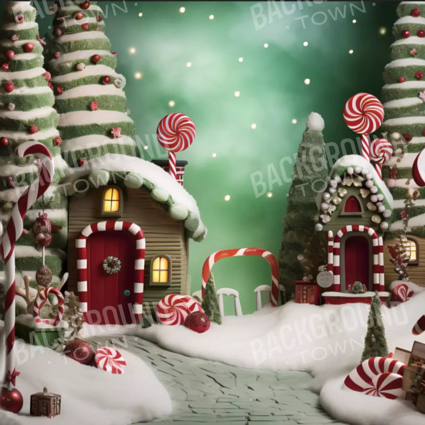 Green Christmas Backdrop for Photography