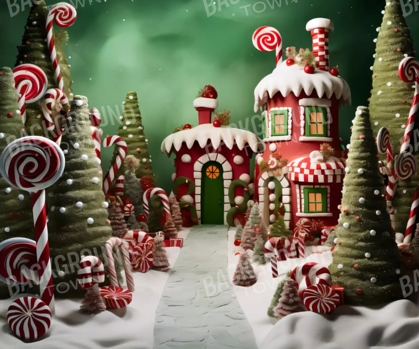 Christmas Town 1 12X10 Ultracloth ( 144 X 120 Inch ) Backdrop