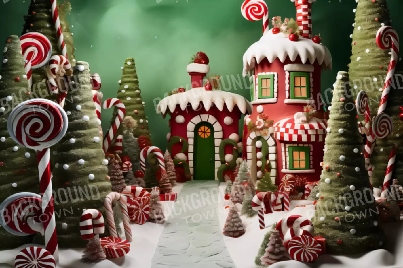 Christmas Town 1 12X8 Ultracloth ( 144 X 96 Inch ) Backdrop