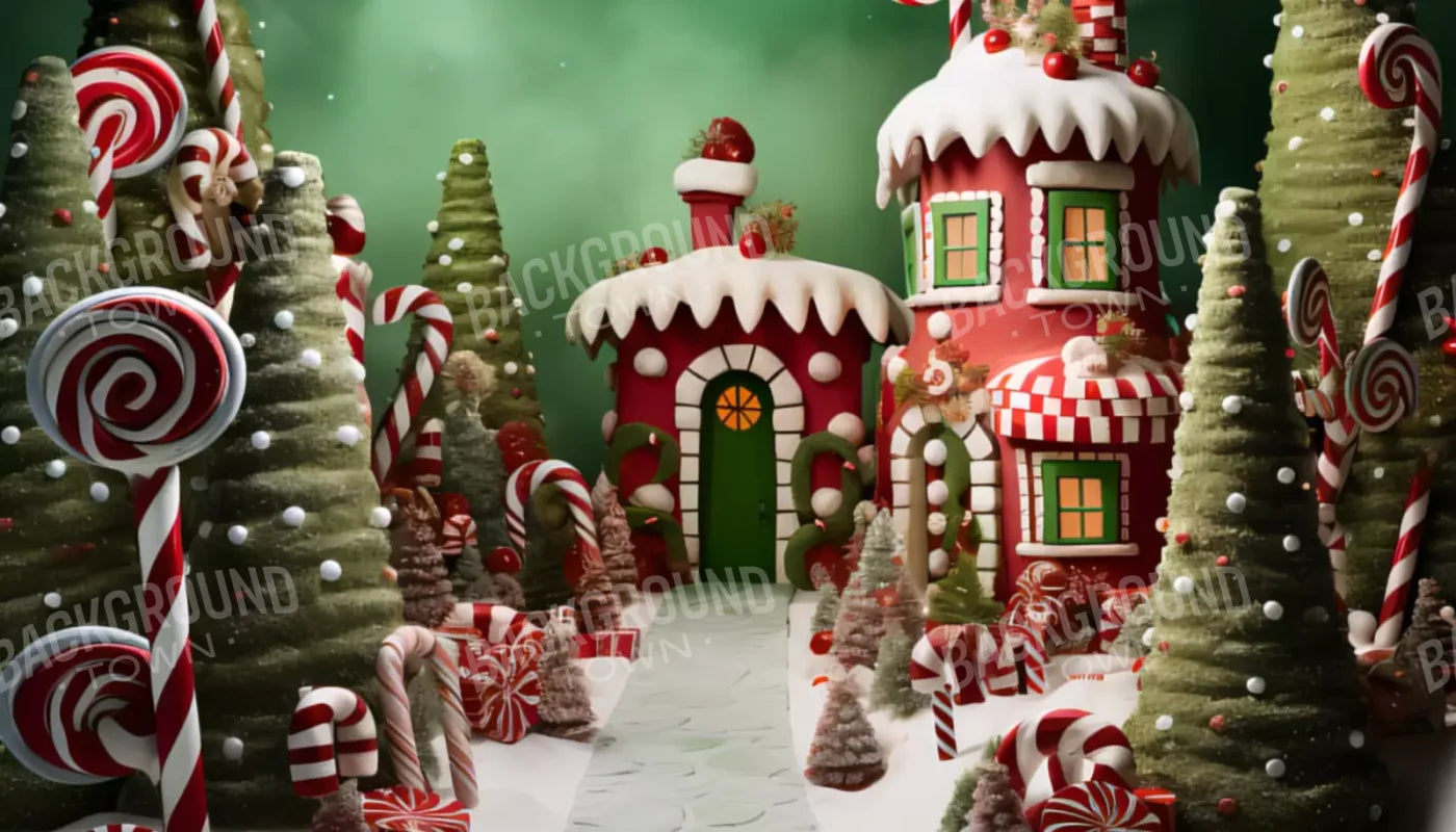 Christmas Town 1 14X8 Ultracloth ( 168 X 96 Inch ) Backdrop