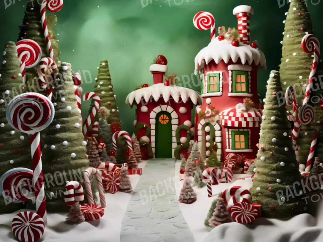 Christmas Town 1 68X5 Fleece ( 80 X 60 Inch ) Backdrop