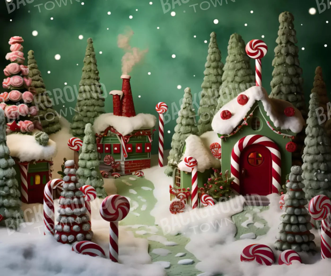 Christmas Town 2 12X10 Ultracloth ( 144 X 120 Inch ) Backdrop