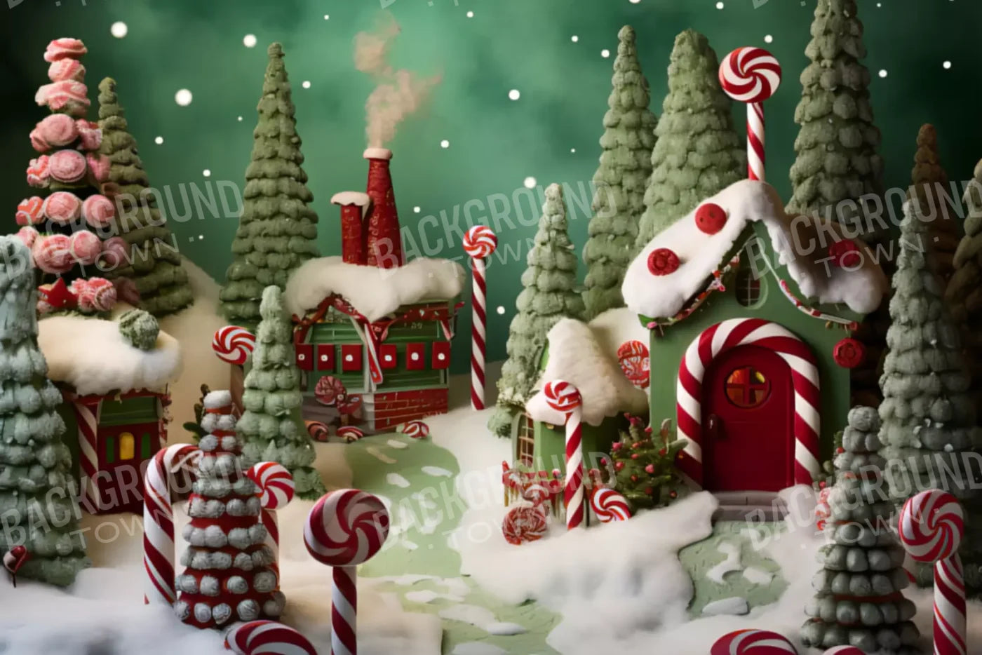 Christmas Town 2 12X8 Ultracloth ( 144 X 96 Inch ) Backdrop