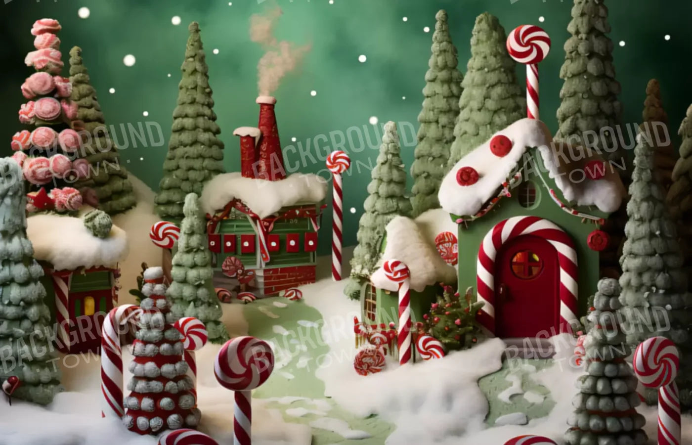 Christmas Town 2 14X9 Ultracloth ( 168 X 108 Inch ) Backdrop