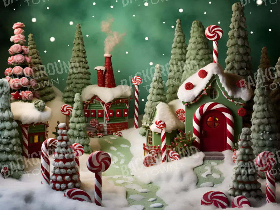 Christmas Town 2 68X5 Fleece ( 80 X 60 Inch ) Backdrop