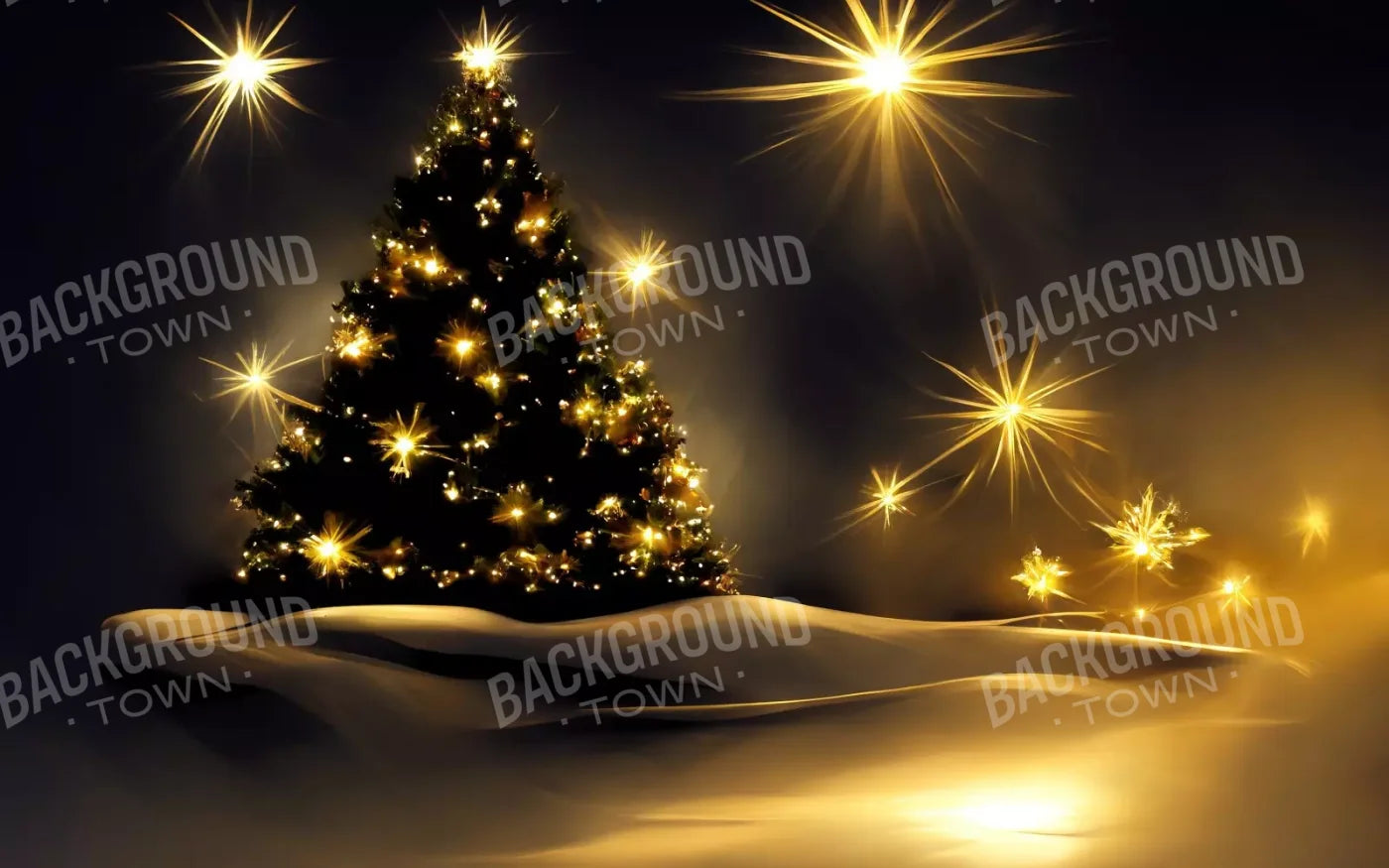 Whimsical Christmas Tree Ii 8’X5’ Ultracloth (96 X 60 Inch) Backdrop