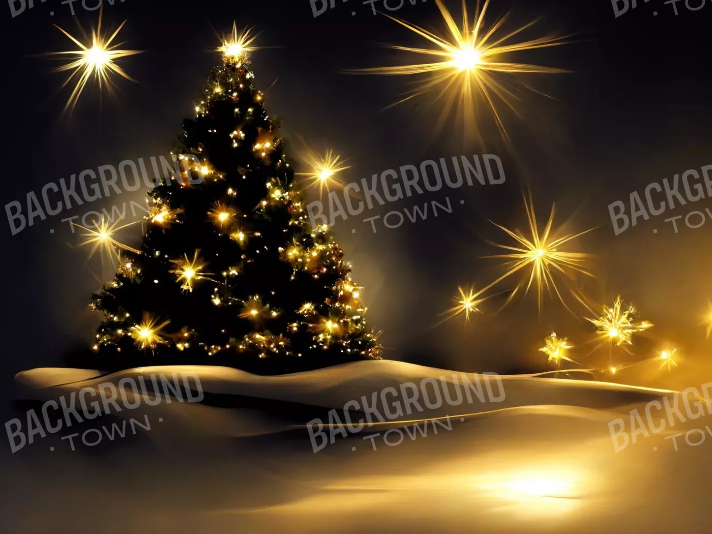 Whimsical Christmas Tree Ii 8’X6’ Fleece (96 X 72 Inch) Backdrop