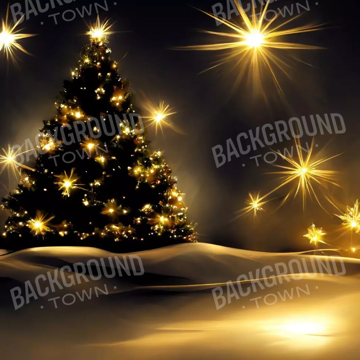 Whimsical Christmas Tree Ii 8’X8’ Fleece (96 X Inch) Backdrop