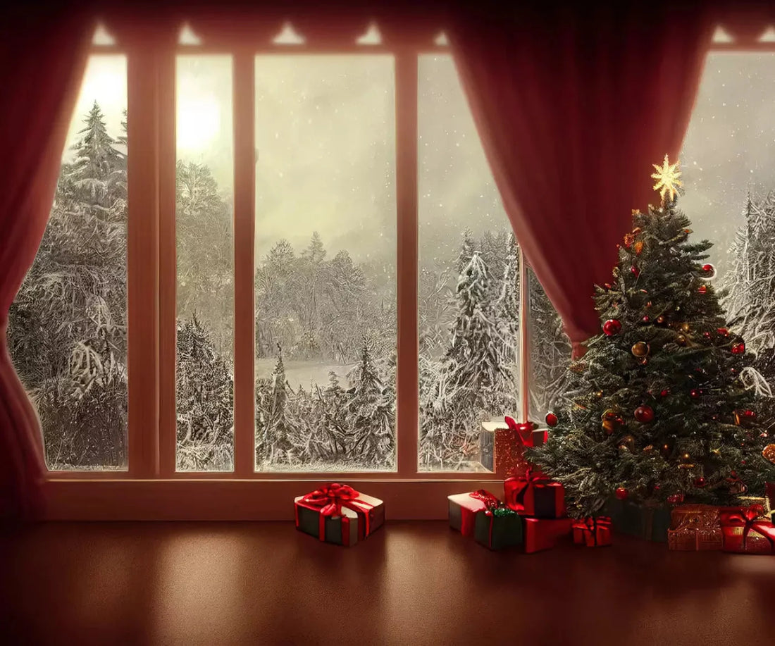 Beige Christmas Backdrop for Photography