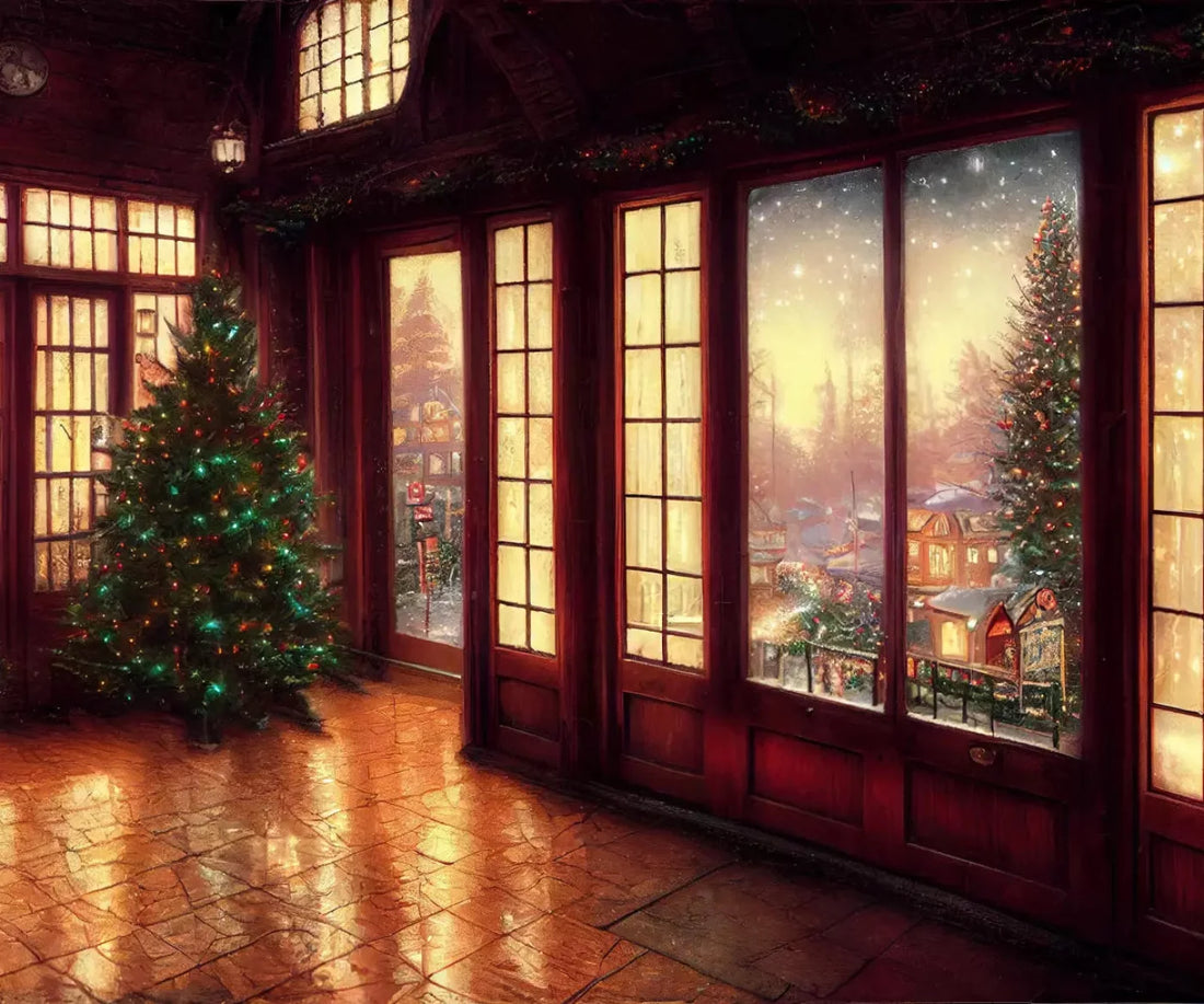 Brown Christmas Backdrop for Photography