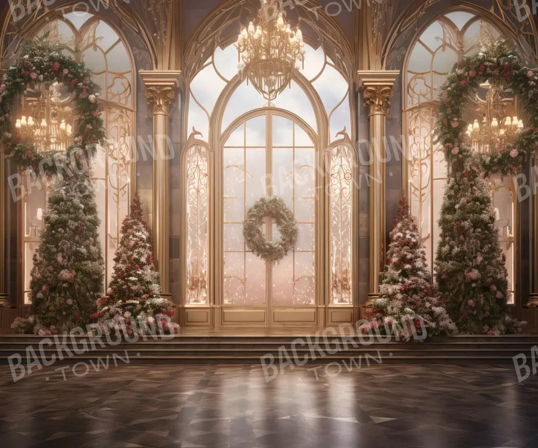 Elegant Holiday Christmas Ballroom Backdrop for Photography