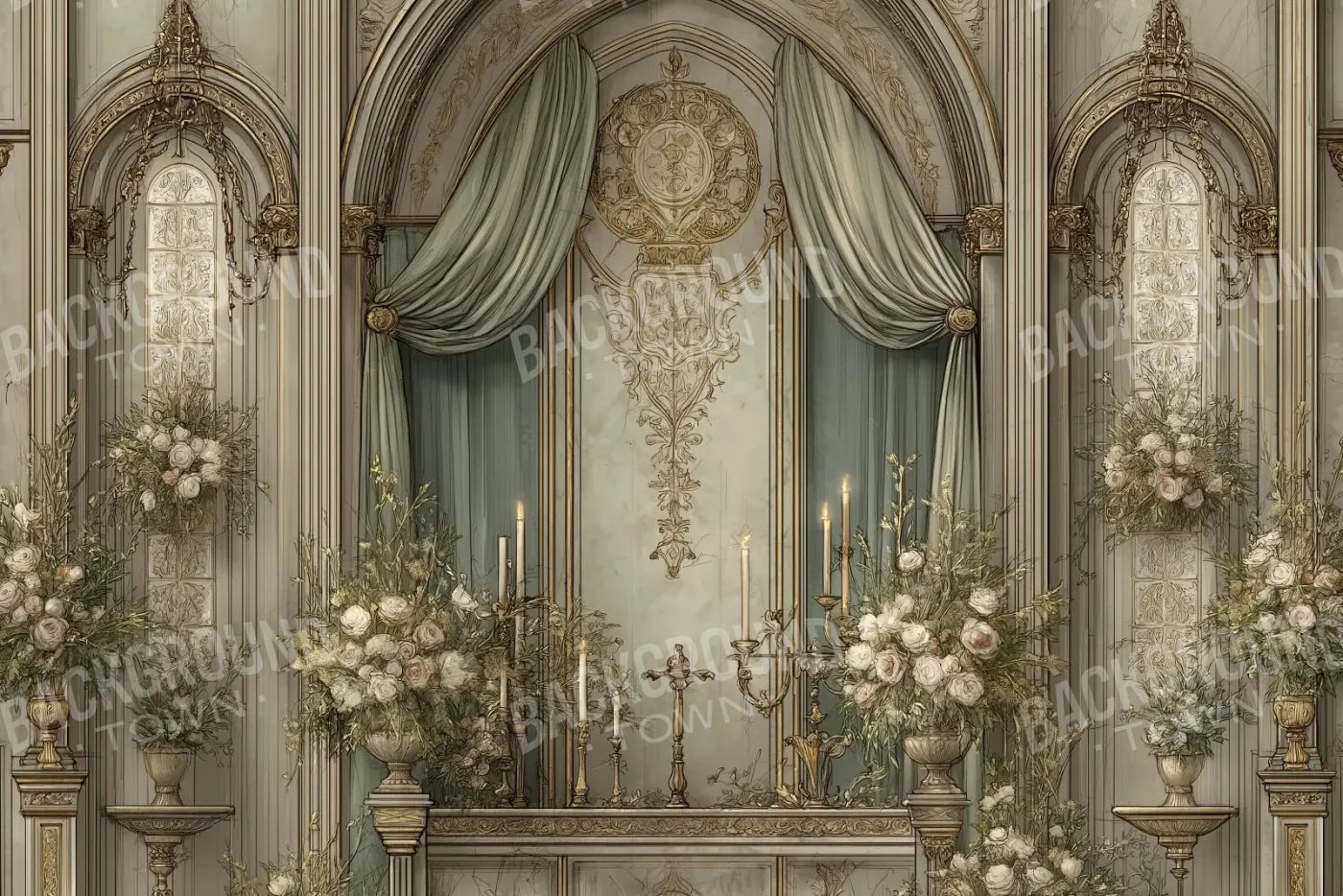 Church Sanctuary 2 12’x8’ UltraCloth (144 x 96 inch) Backdrop