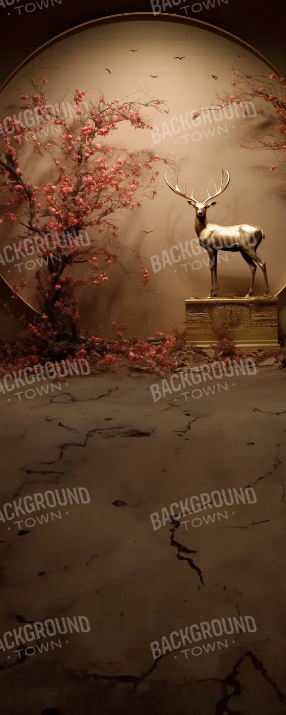 Circle Blossoms Deer Sweep 8’x20’ UltraCloth (96 x 240 inch) Backdrop
