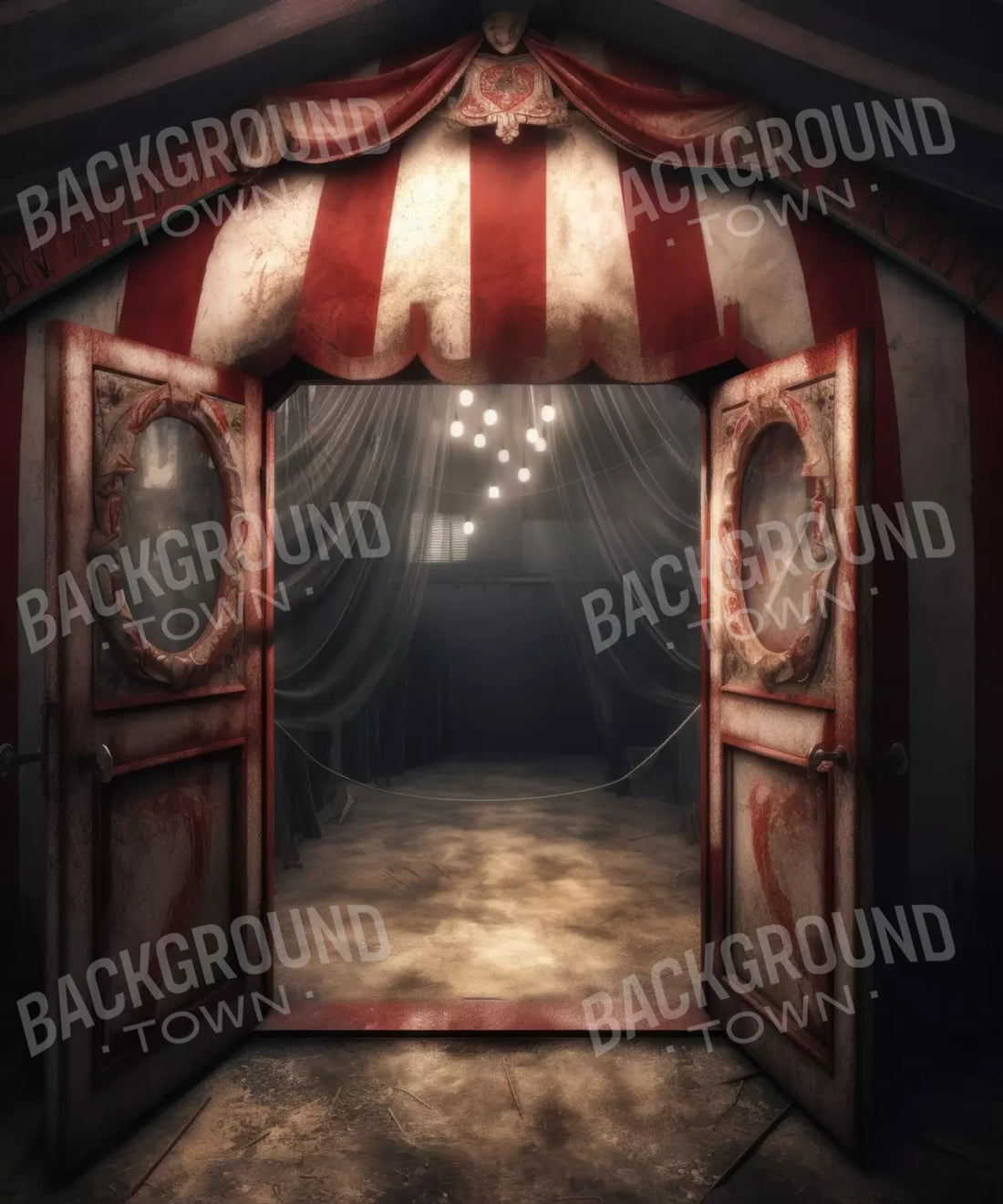 [circus] [red] [white] [door] Backdrop for Photography