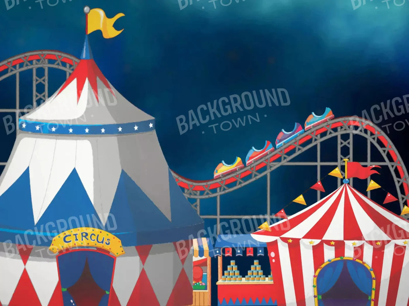 Circus Summer Affair 10X8 Fleece ( 120 X 96 Inch ) Backdrop