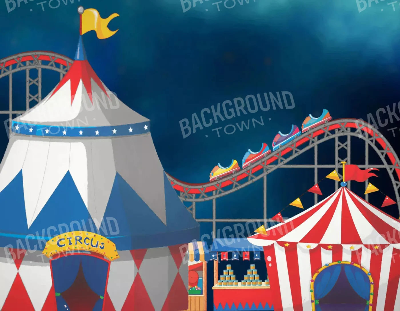 Circus Summer Affair 8X6 Fleece ( 96 X 72 Inch ) Backdrop