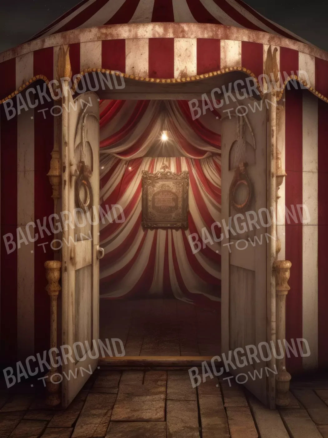 Circus Tent 8X10 Fleece ( 96 X 120 Inch ) Backdrop