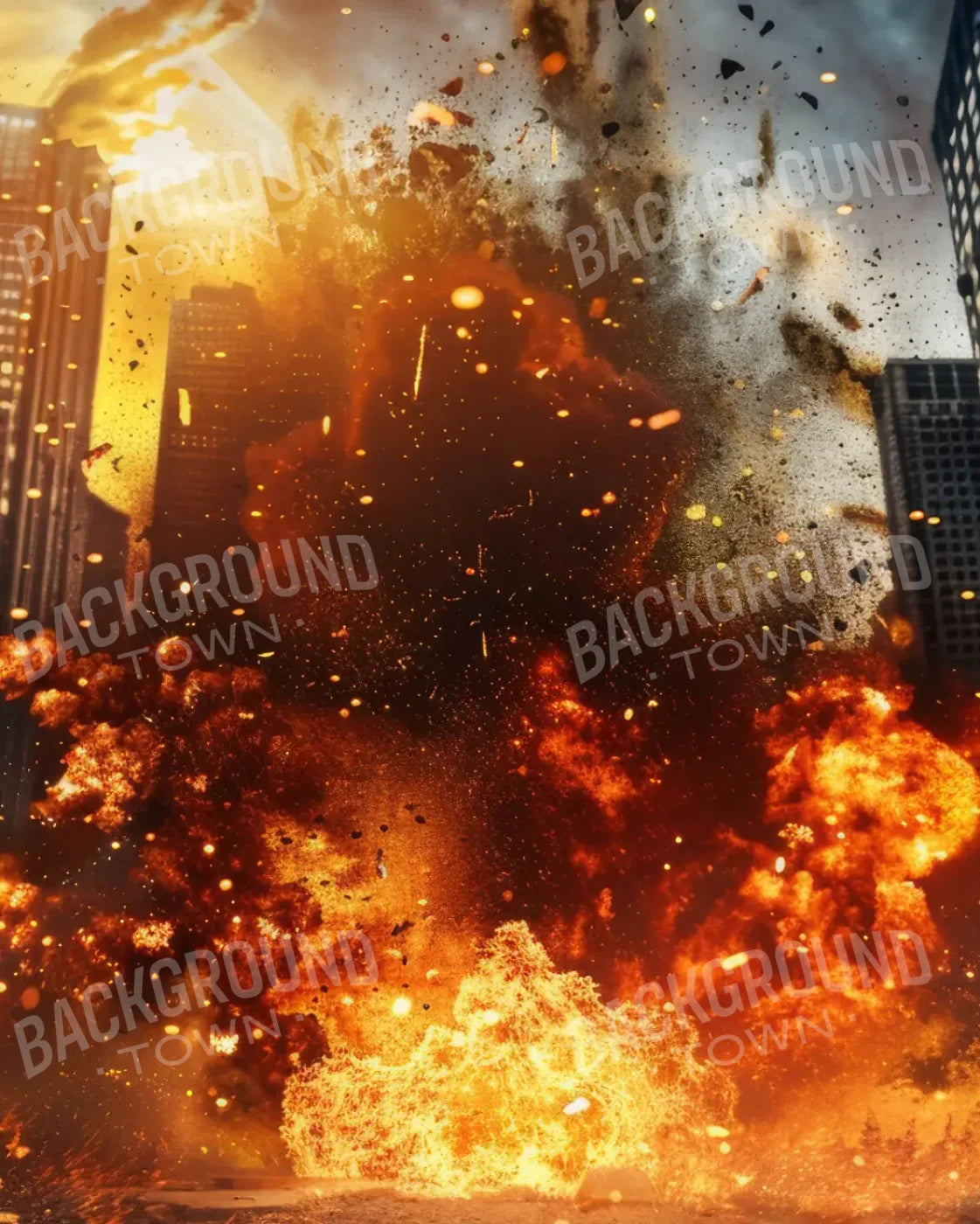 City Explosion 8’x10’ Fleece (96 x 120 inch) Backdrop