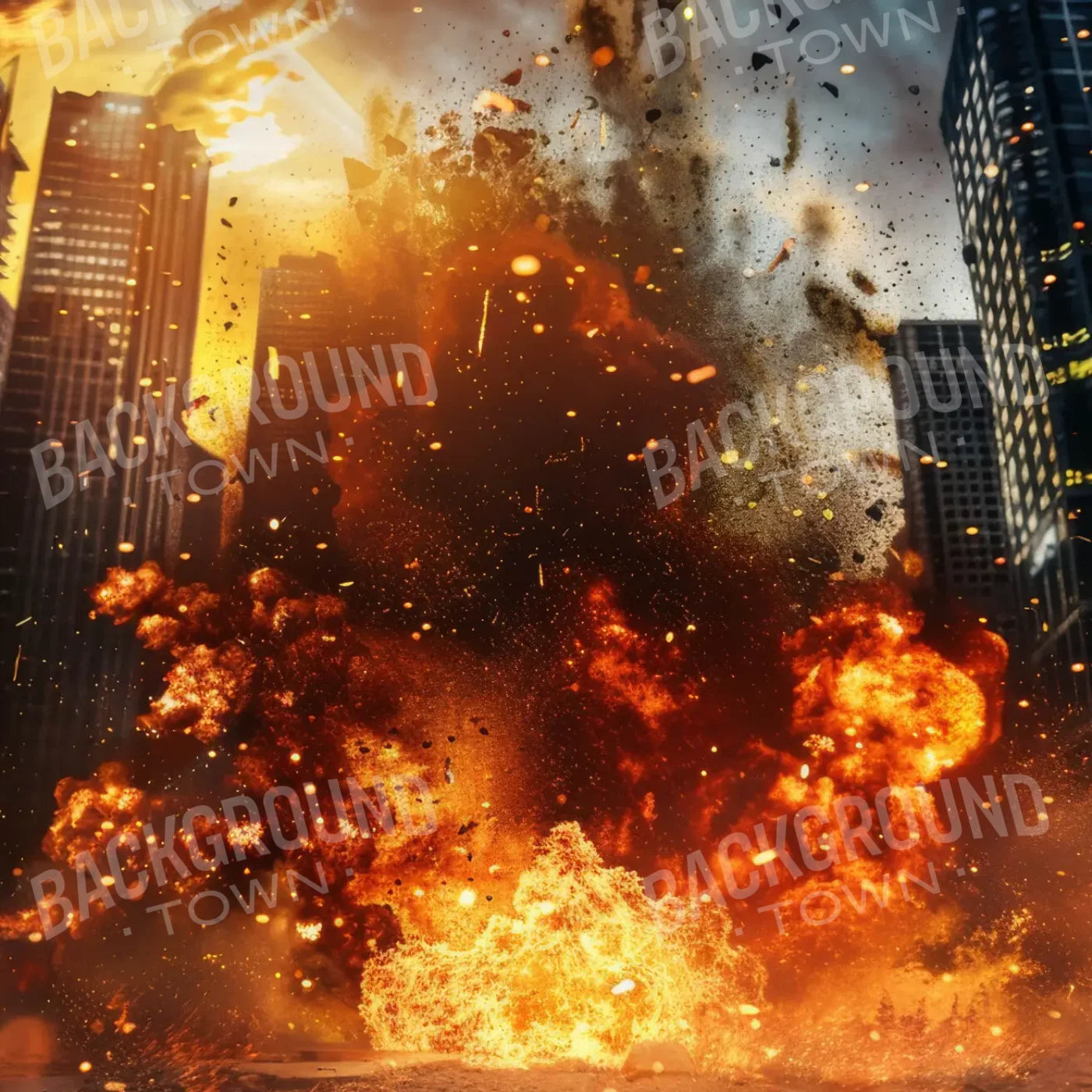 City Explosion 8’x8’ Fleece (96 x 96 inch) Backdrop