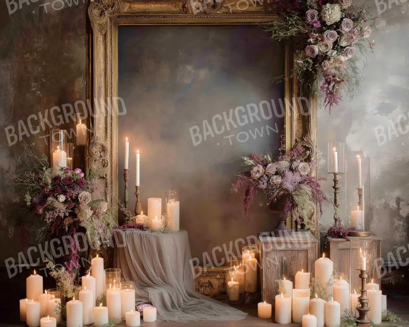 Candles And Mirror 10’x8’ Fleece (120 x 96 inch) Backdrop