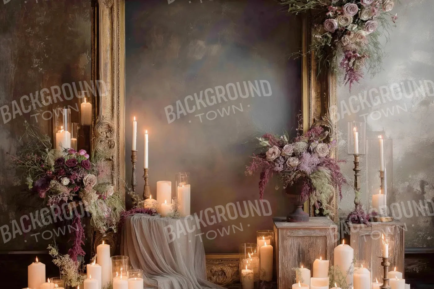 Candles And Mirror 12’x8’ UltraCloth (144 x 96 inch) Backdrop