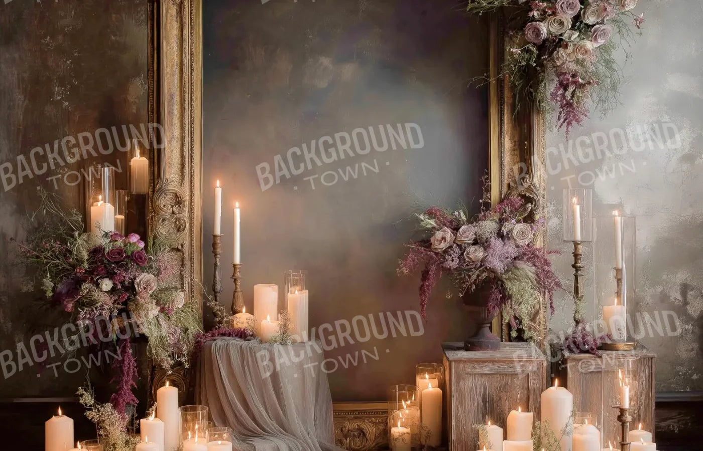 Candles And Mirror 14’x9’ UltraCloth (168 x 108 inch) Backdrop