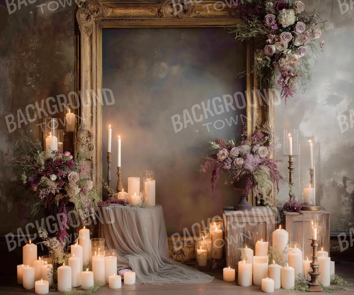 Candles And Mirror 5’x4’2 Fleece (60 x 50 inch) Backdrop