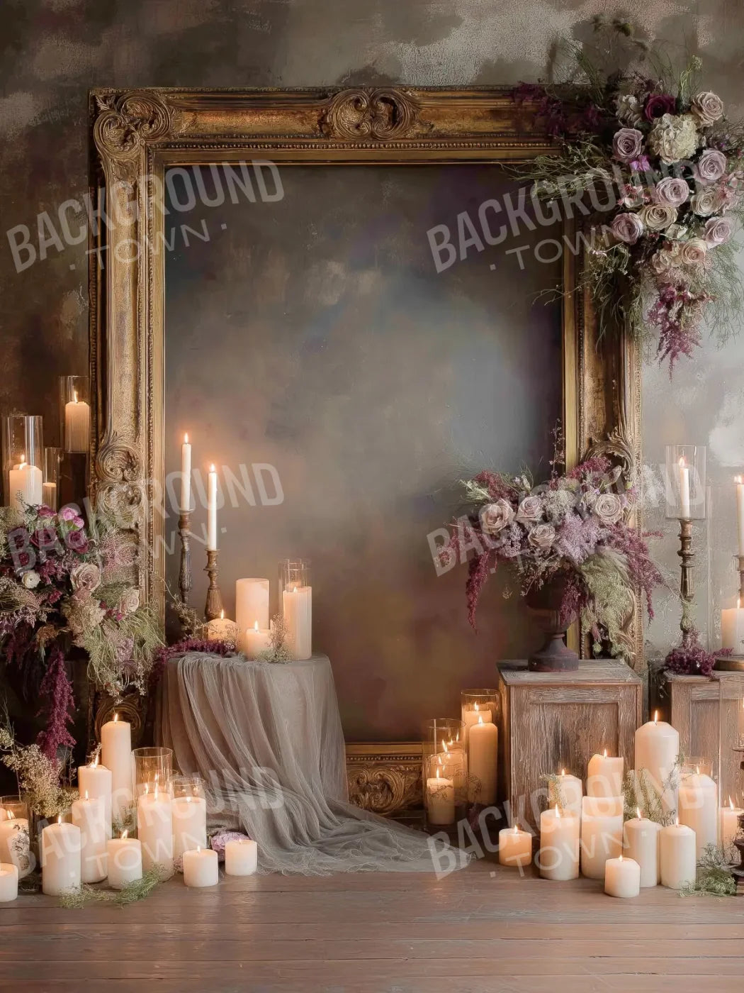 Candles And Mirror 6’x8’ Fleece (72 x 96 inch) Backdrop