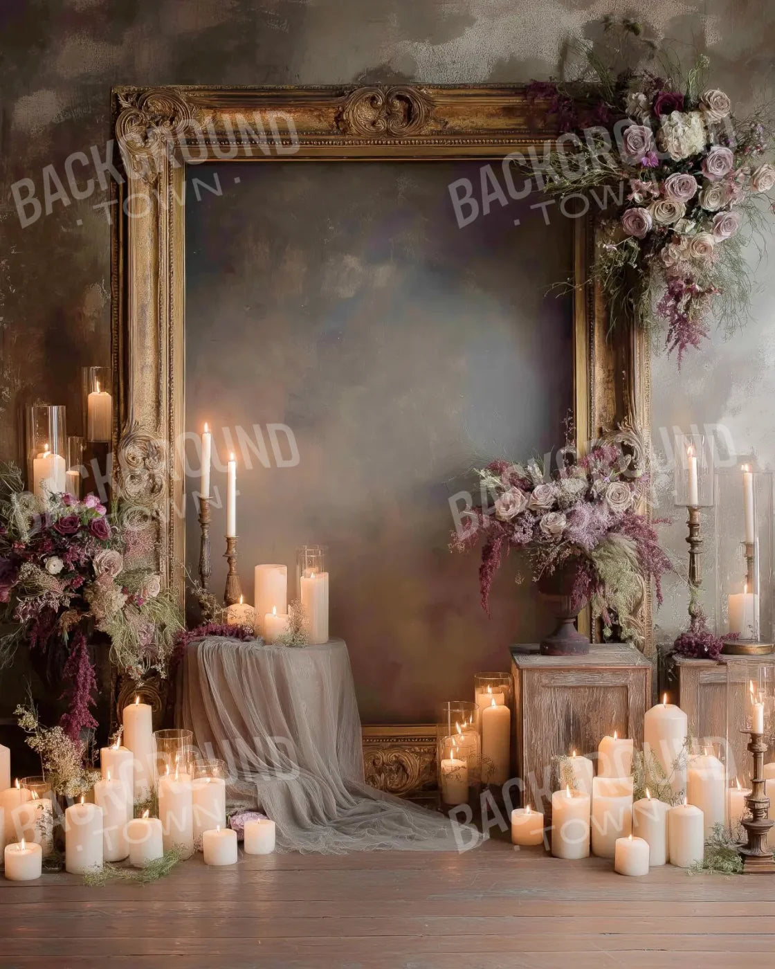Candles And Mirror 8’x10’ Fleece (96 x 120 inch) Backdrop