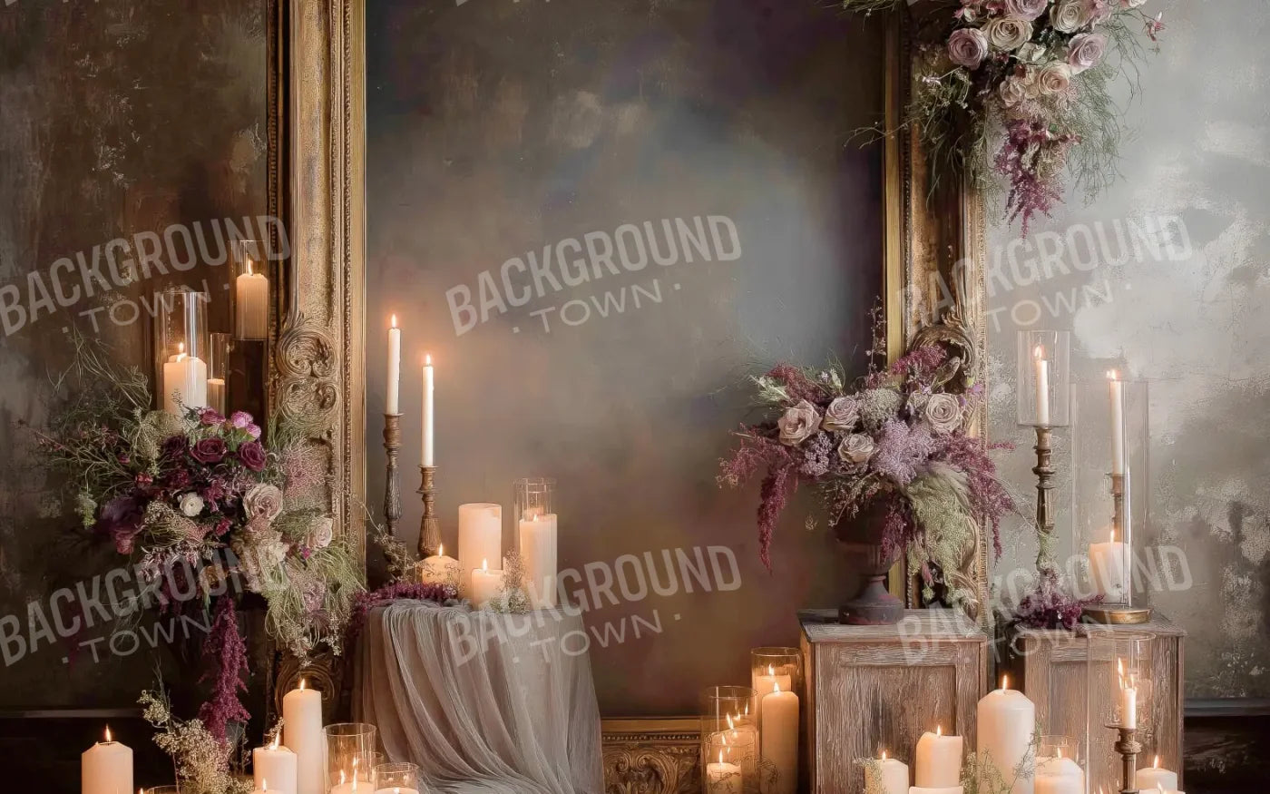 Candles And Mirror 8’x5’ UltraCloth (96 x 60 inch) Backdrop