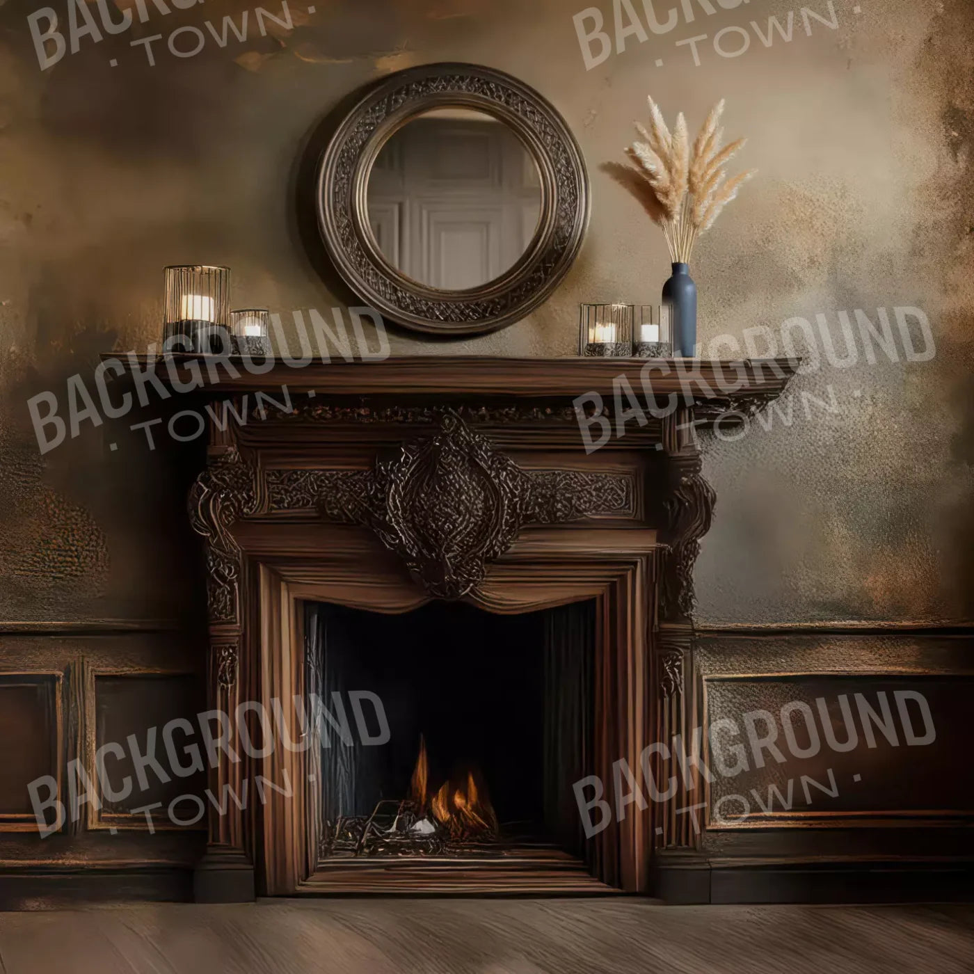 Classic Fireplace 10’x10’ UltraCloth (120 x 120 inch) Backdrop