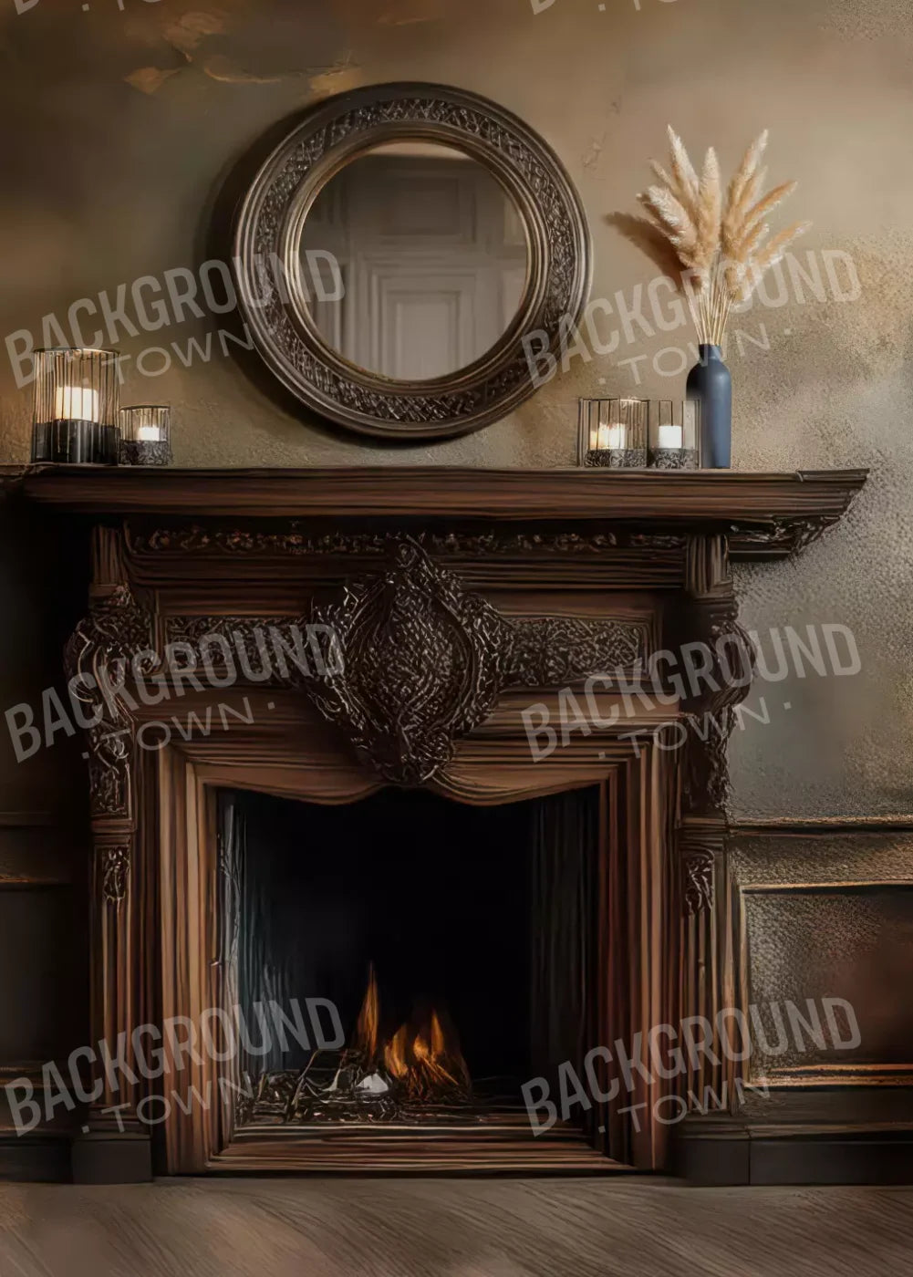 Classic Fireplace 5’x7’ UltraCloth (60 x 84 inch) Backdrop