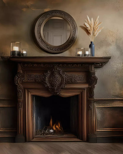 Classic Fireplace 8’x10’ Fleece (96 x 120 inch) Backdrop