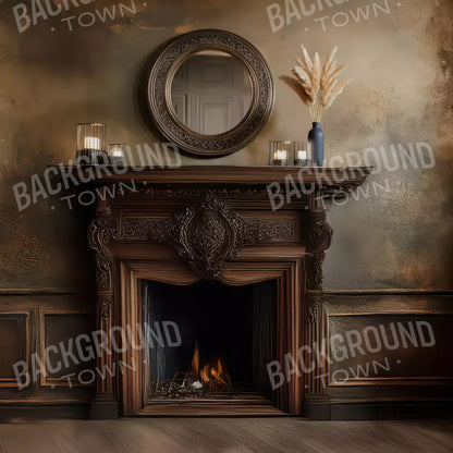 Classic Fireplace 8’x8’ Fleece (96 x 96 inch) Backdrop