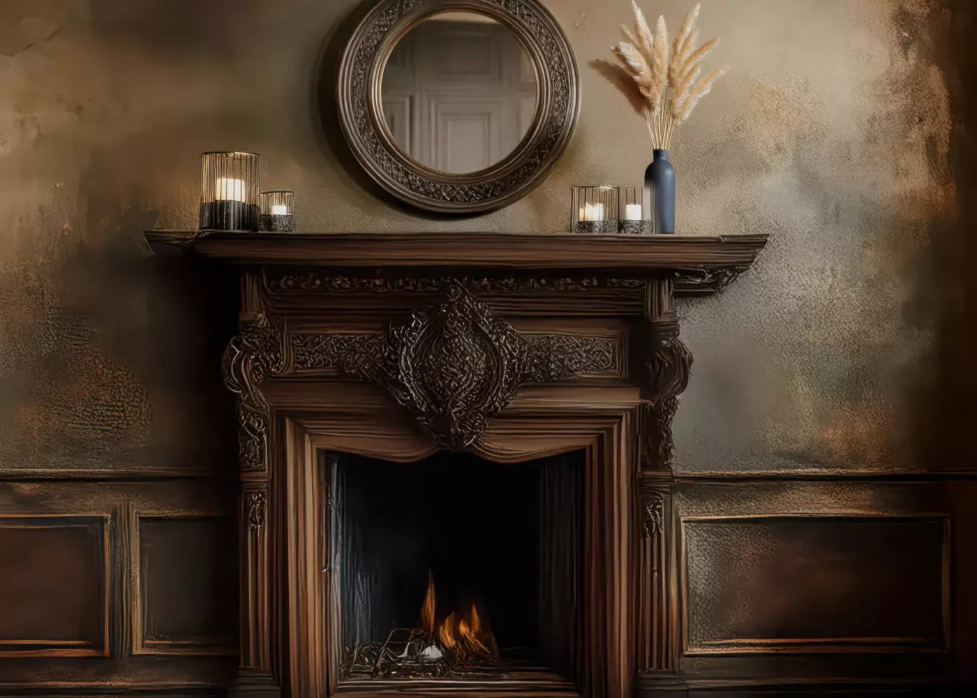 Classic Fireplace Backdrop