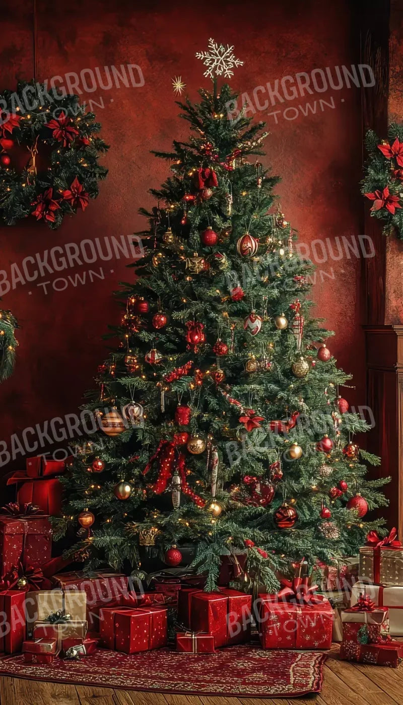 Classic Red Christmas 8’X14’ Ultracloth (96 X 168 Inch) Backdrop