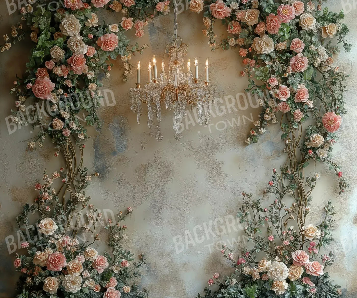 Climbing Pink Roses Arch 12’X10’ Ultracloth (144 X 120 Inch) Backdrop
