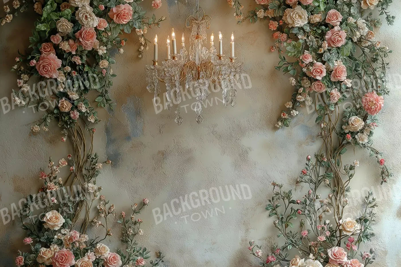 Climbing Pink Roses Arch 12’X8’ Ultracloth (144 X 96 Inch) Backdrop