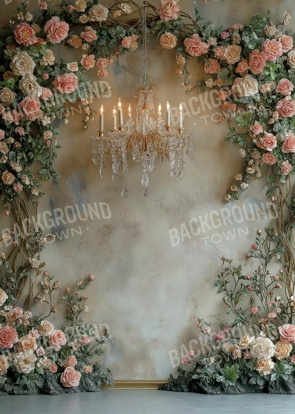 Climbing Pink Roses Arch 5’X7’ Ultracloth (60 X 84 Inch) Backdrop
