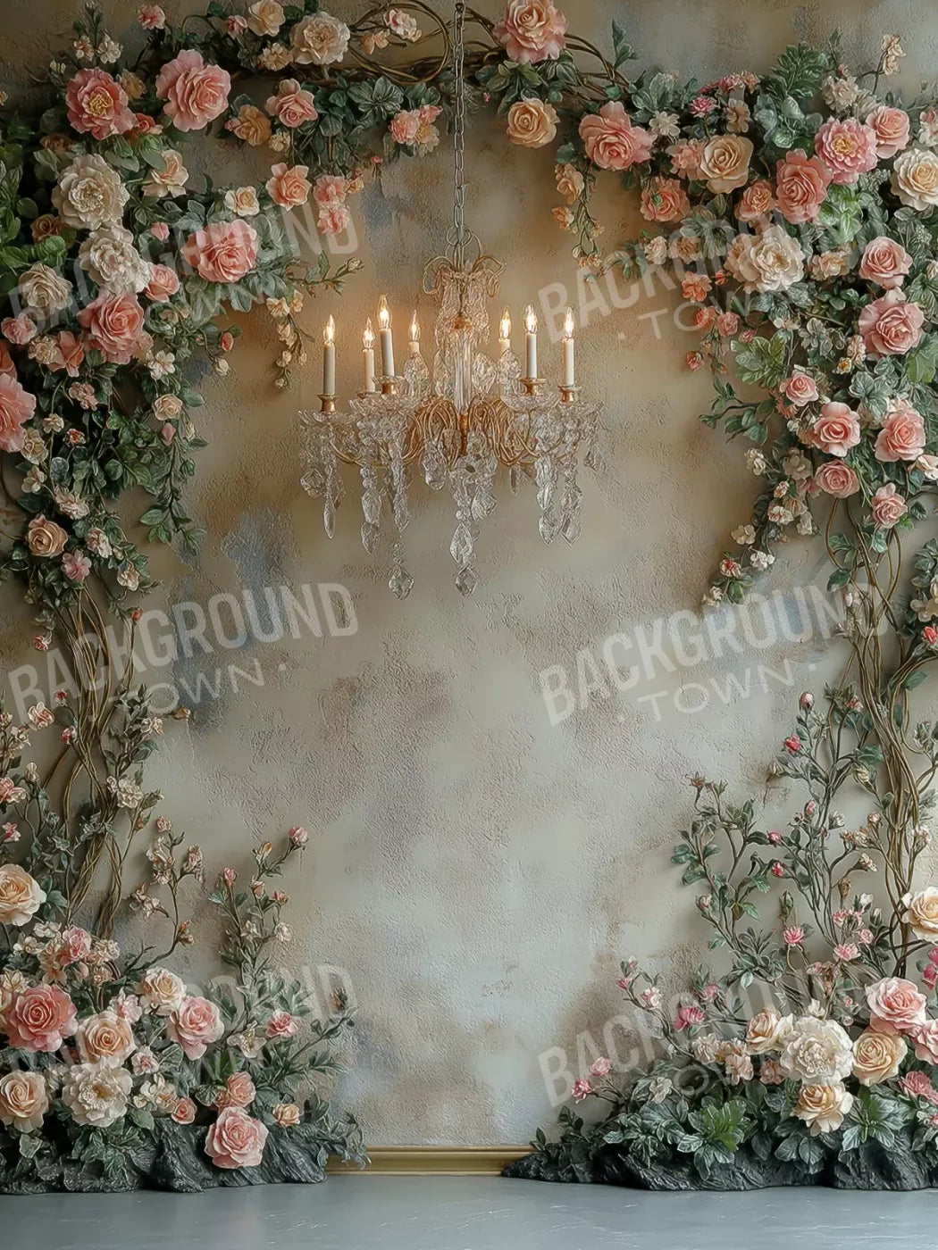 Climbing Pink Roses Arch 6’X8’ Fleece (72 X 96 Inch) Backdrop