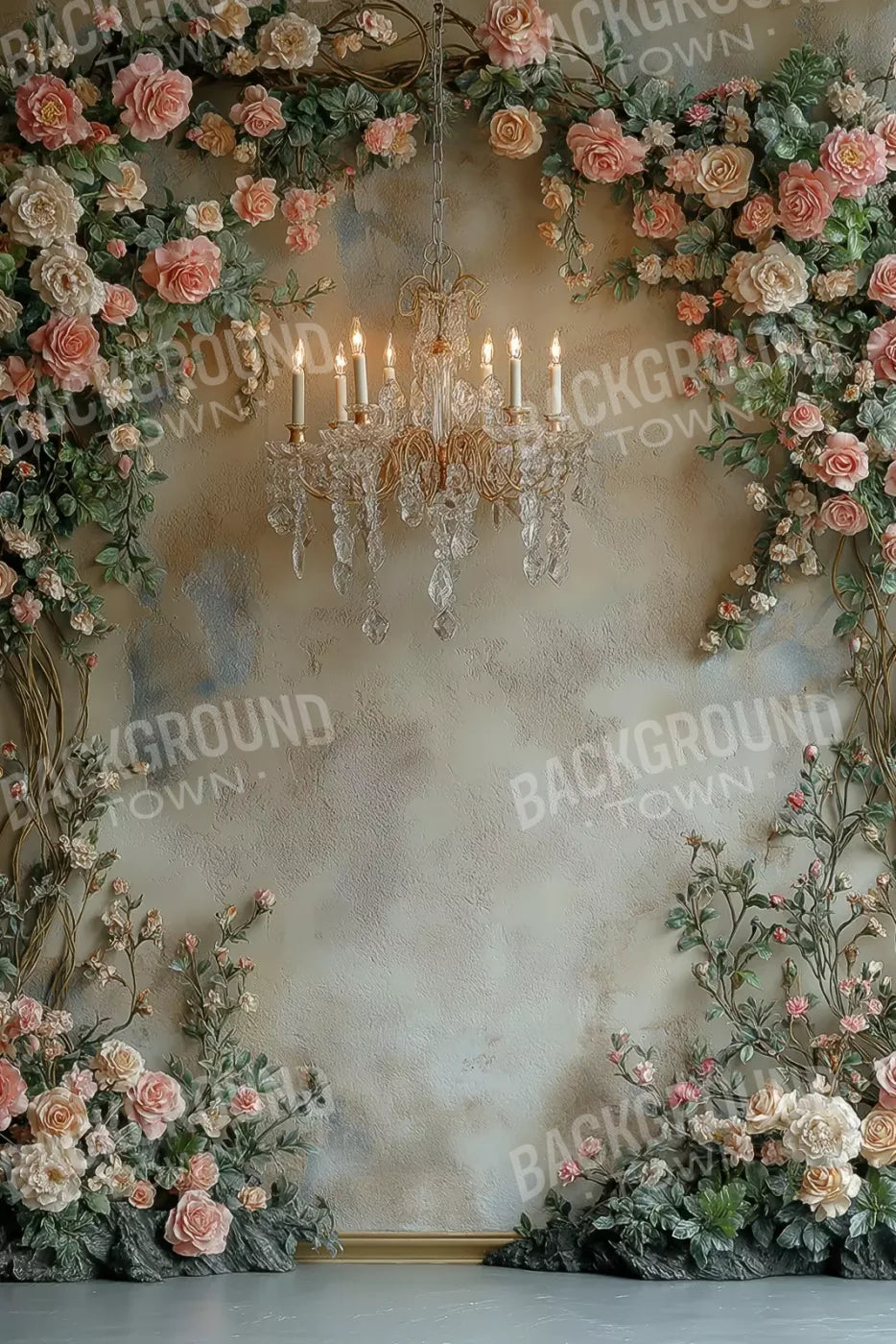 Climbing Pink Roses Arch 8’X12’ Ultracloth (96 X 144 Inch) Backdrop