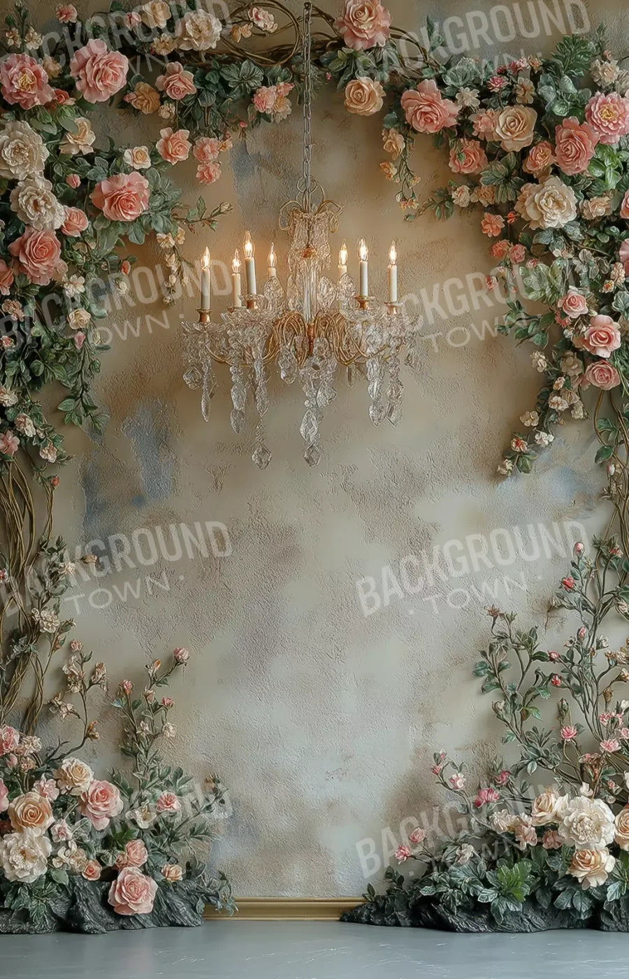 Climbing Pink Roses Arch 9’X14’ Ultracloth (108 X 168 Inch) Backdrop